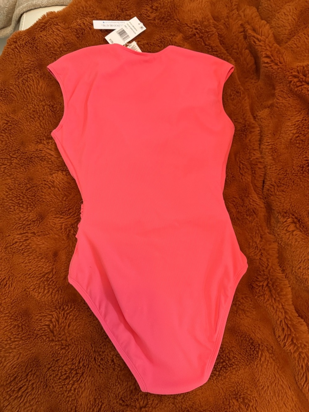 Bleu Rod Beattie Coral Pink One-Piece Swimsuit with Gold Accent - Picture 2 of 5